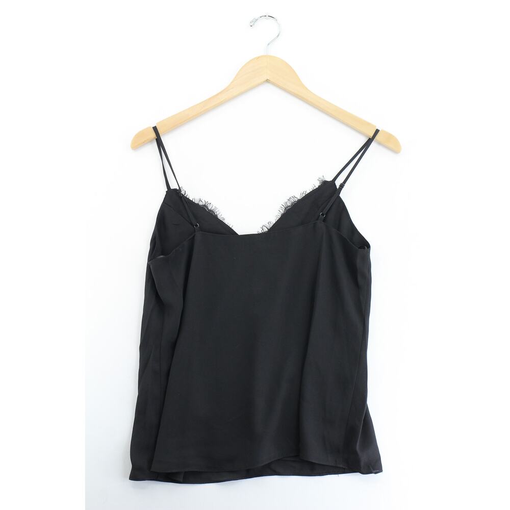 Socialite Black Lace Trim Spaghetti Strap Tank Top - Picture 5 of 6